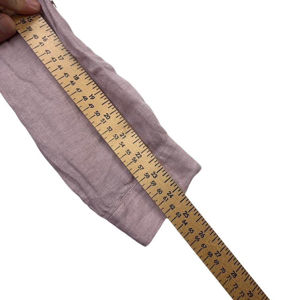Sigrid Olsen 100% Linen Tunic Shirt M Mauve Pink Roll Tab Pockets Lagenlook - Picture 7 of 14